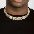 19mm Moissanite Prong Baguette Cuban Chain
