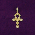 Moissanite Ankh Pendant 14K Yellow Gold